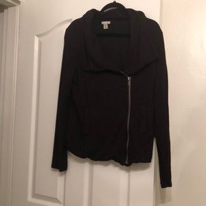Black hooded sweater zip up size large